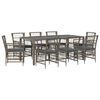 vidaXL Ensemble de repas ext&eacute;rieur 9 pc Gris polyrotin