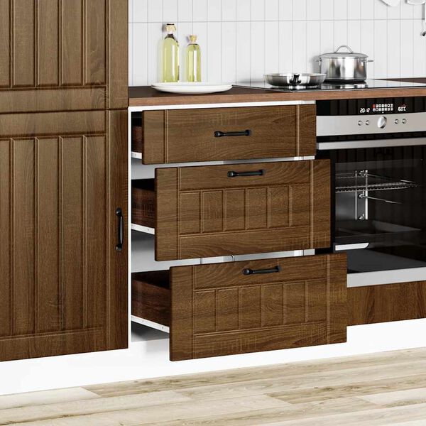 vidaXL Armoire de cuisine Lucca ch&ecirc;ne marron bois ing&eacute;nierie