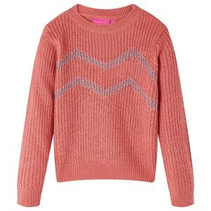 Pull-over tricot&eacute; pour enfants rose moyen 128