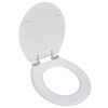 vidaXL Si&egrave;ge de toilette MDF Couvercle &agrave; fermeture en douceur Blanc