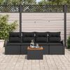 vidaXL Ensemble de canap&eacute; de jardin avec stockage 5 pcs Noir polyrotin
