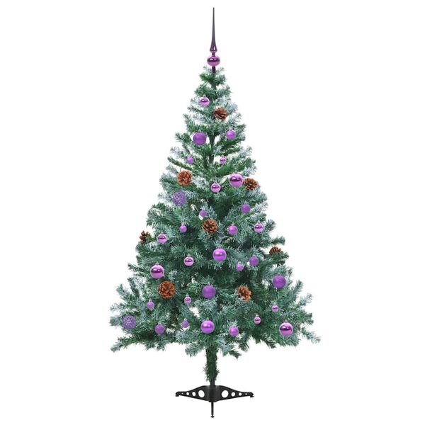 vidaXL Sapin de No&euml;l artificiel avec 150 LED Vert 150 cm PVC et Acier