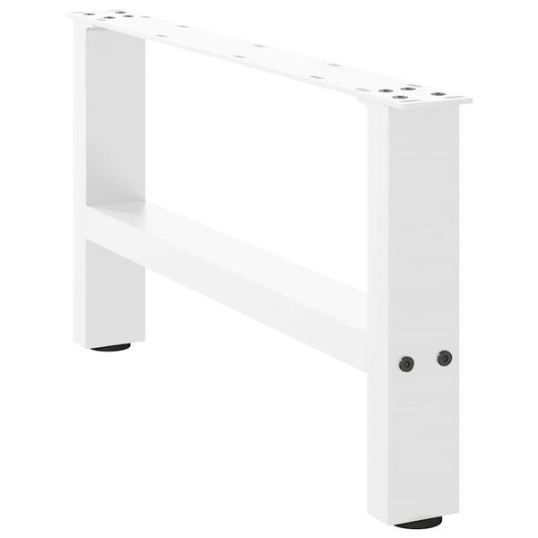vidaXL Pieds de table basse Blanc 2 pi&egrave;ces 70 x (30-31) cm Acier