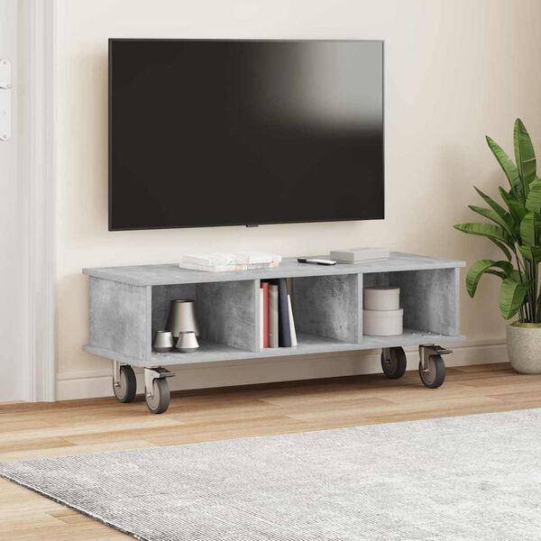 vidaXL Meuble TV Gris b&eacute;ton 100 x 35 x 35 cm Bois d'ing&eacute;nierie