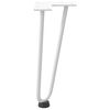 vidaXL Pieds en &eacute;pingle &agrave; cheveux pour table basse 4 pi&egrave;ces Blanc 30 cm Acier massif