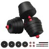 vidaXL Ensemble Halt&egrave;re-Barre 2-en-1 30 kg Noir et Rouge