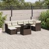 vidaXL Salon de jardin 8 pcs avec coussins marron r&eacute;sine tress&eacute;e