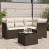vidaXL Salon de jardin avec coussins 5 pcs marron r&eacute;sine tress&eacute;e