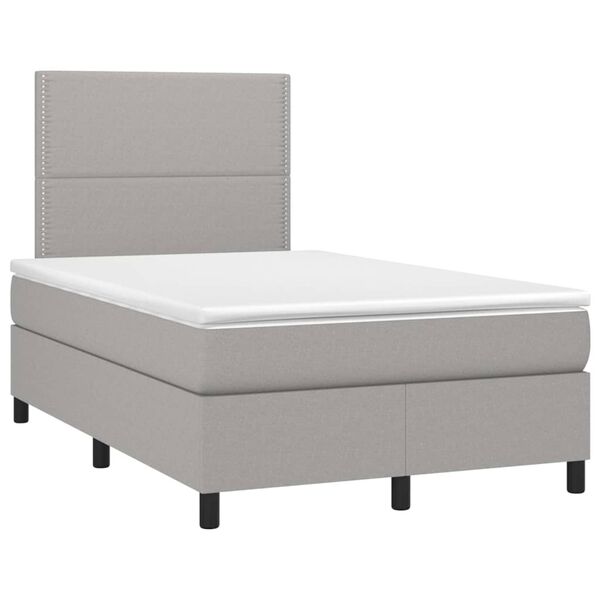 vidaXL Sommier &agrave; lattes de lit avec matelas Gris clair 120x200cm Tissu
