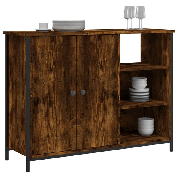 vidaXL Buffet ch&ecirc;ne fum&eacute; 100x33x75 cm bois d'ing&eacute;nierie