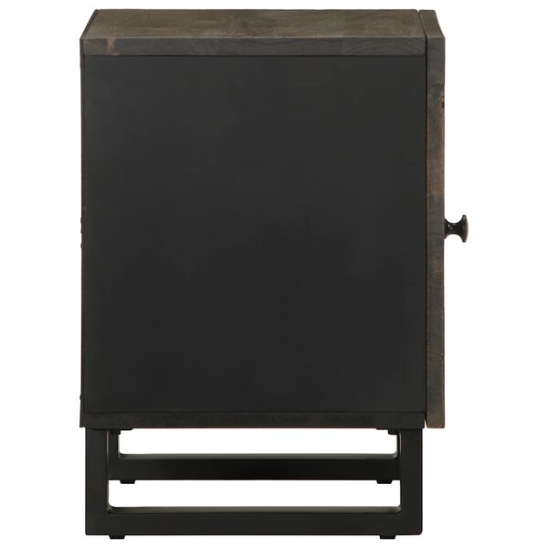 vidaXL Table de chevet noir 40x33x46 cm bois de manguier solide