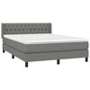 vidaXL Sommier &agrave; lattes de lit avec matelas Gris fonc&eacute; 140x190cm Tissu