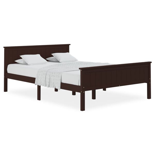 vidaXL Cadre de lit sans matelas marron foncé pin massif 120x200 cm