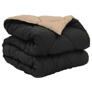 vidaXL Duvet complet toute l'ann&eacute;e Noir et Taupe 135 x 200 cm