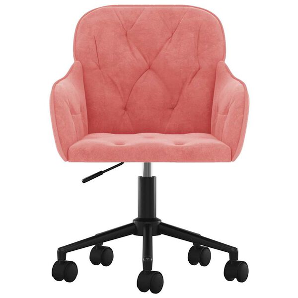 vidaXL Chaise pivotante de bureau Rose Velours
