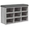 vidaXL Banc &agrave; chaussures sonoma gris 82x32x50 cm bois d'ing&eacute;nierie