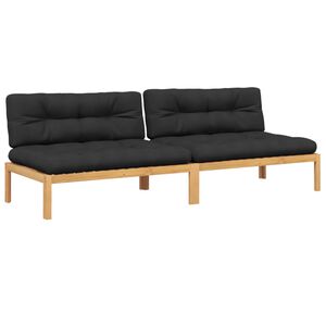 vidaXL Canap&eacute;s centraux palette de jardin 2pcs et coussins bois acacia