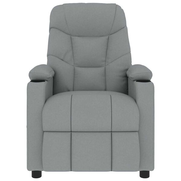 vidaXL Fauteuil de massage Gris clair Tissu