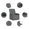 vidaXL Fauteuil inclinable électrique Gris foncé Tissu
