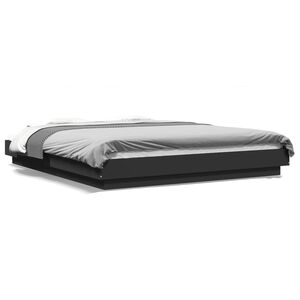vidaXL Cadre de lit avec lumi&egrave;res LED sans matelas noir 160x200 cm