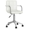 vidaXL Chaise pivotante de salle &agrave; manger Blanc Similicuir