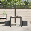 vidaXL Tabourets jardin coussins 2 pcs noir 40x40x43 cm résine tressée