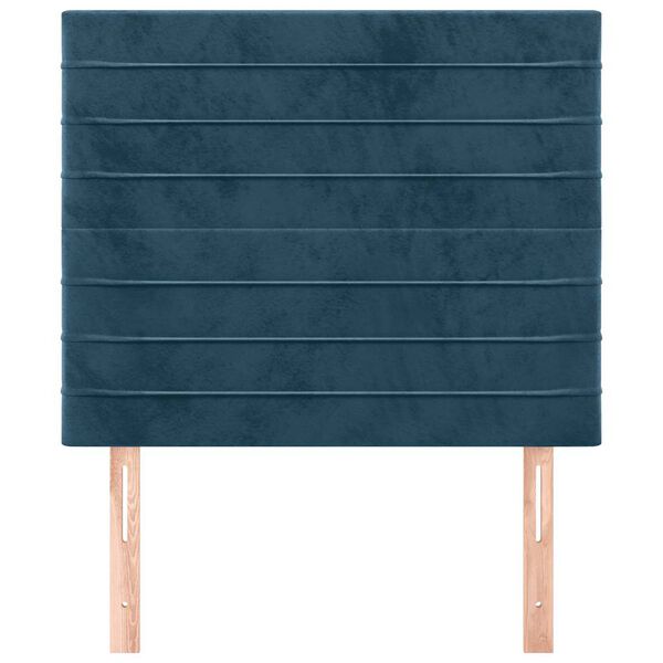 vidaXL T&ecirc;te de lit Bleu fonc&eacute; 80x5x118/128 cm Velours