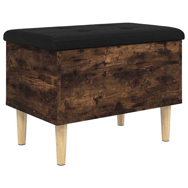 vidaXL Banc de rangement ch&ecirc;ne fum&eacute; 62x42x46 cm bois d'ing&eacute;nierie