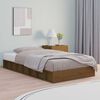 vidaXL Cadre de lit sans matelas marron miel 75x190 cm bois massif