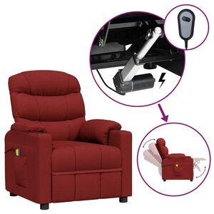 vidaXL Fauteuil &eacute;lectrique de massage Bordeaux Tissu