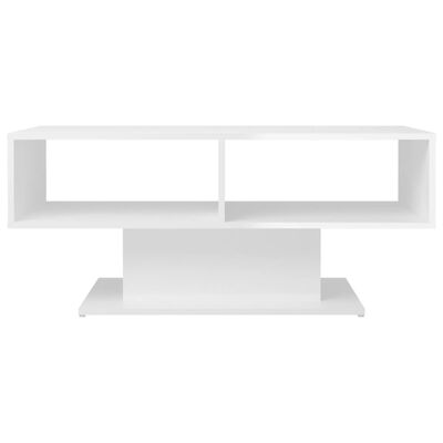 vidaXL Table basse Blanc brillant 103,5x50x44,5 cm Aggloméré