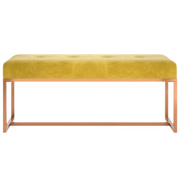 vidaXL Banc Jaune moutarde 110x36x45 cm Velours