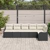 vidaXL Ensemble de canapé de jardin avec coussin 6 pcs Noir Poly rotin