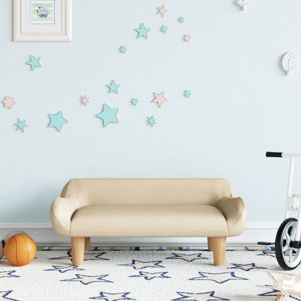 vidaXL Canap&eacute; pour enfants cr&egrave;me 70x40x24 cm tissu