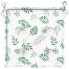 vidaXL Coussins de chaise lot de 4 motif de feuilles 40x40x4 cm tissu