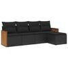 vidaXL Salon de jardin 5 pcs avec coussins noir r&eacute;sine tress&eacute;e