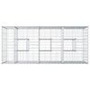 vidaXL Lit sur&eacute;lev&eacute; gabion Argent&eacute; 140 x 60 x 55 cm Acier galvanis&eacute;