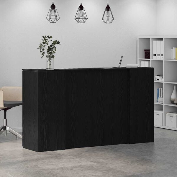 vidaXL Bureau de réception Chêne noir 180 x 50 x 103,5 cm Bois d'ingénierie