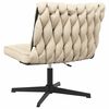 vidaXL Chaise pivotante de bureau Cr&egrave;me Tissu