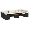 vidaXL Ensemble de canap&eacute; de jardin 11 pcs Noir et Cr&egrave;me polyrotin