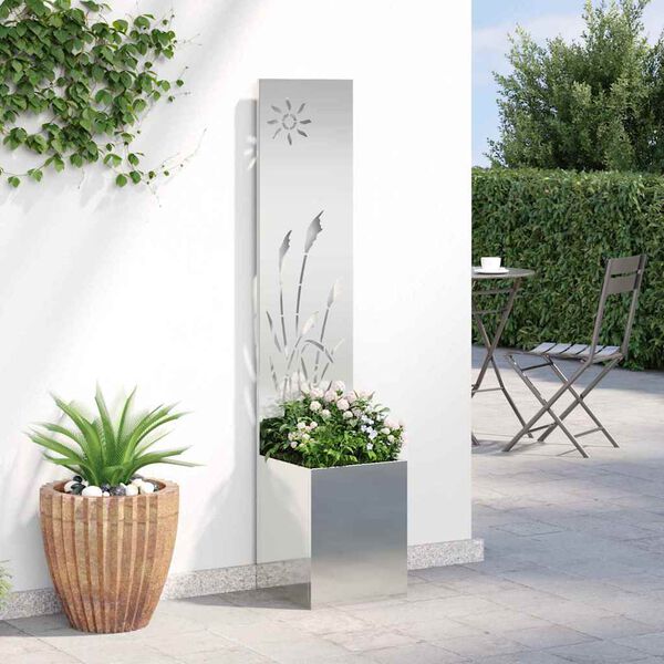 vidaXL &Eacute;cran de confidentialit&eacute; de jardin Fretwork Argent&eacute; 32 x 150 cm