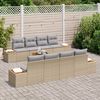 vidaXL Ensemble de canap&eacute; de jardin 9 pcs Beige Poly rotin