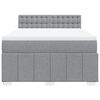 vidaXL Sommier &agrave; lattes de lit avec matelas Gris clair 160x200cm Tissu