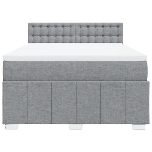 vidaXL Sommier &agrave; lattes de lit avec matelas Gris clair 160x200cm Tissu