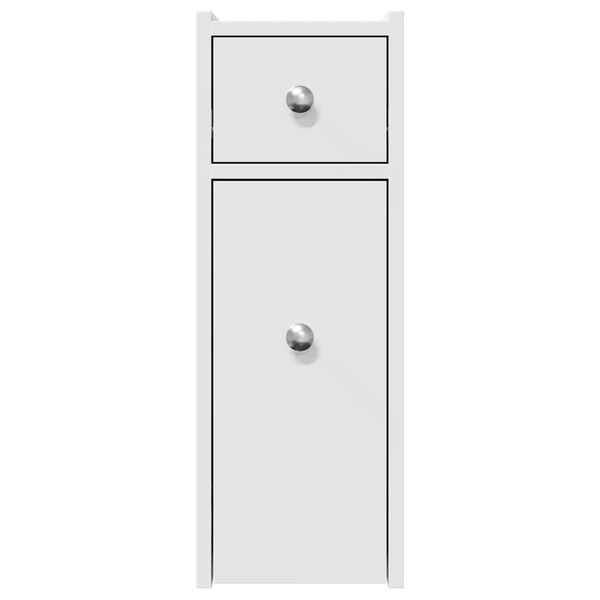 vidaXL Armoire de salle de bain &eacute;troite avec roulettes blanc