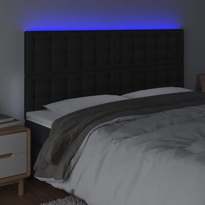 vidaXL Tête de lit à LED Noir 180x5x118/128 cm Similicuir