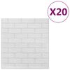 vidaXL Papier peint 3D autoadh&eacute;sif Briques 20 pcs Blanc