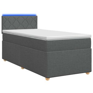vidaXL Lit boxspring avec matelas Gris fonc&eacute; 90 x 190 cm Tissu