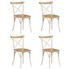 vidaXL Chaises &agrave; dossier crois&eacute; lot de 4 blanc bois de manguier massif