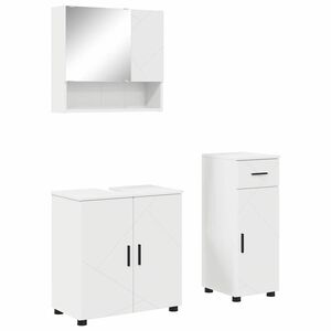 vidaXL Ensemble de mobilier de salle de bain avec tiroir 3 pcs Blanc